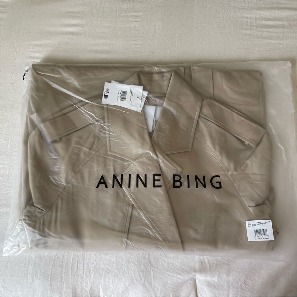 Brand New- Anine Bing Rickie Maxi Trench Coat in Beige 🧥🤍 - Picture 5 of 12